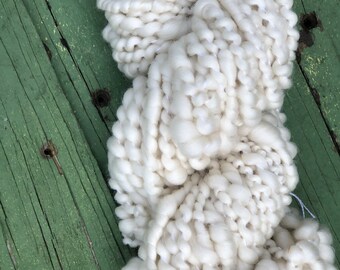 Handspun Bulky Merino Yarn, Natural White, Knitting Crochet Supplies