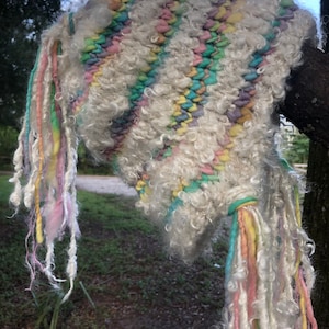 Hat Enchanted Slouchy Fantasy Winter Handspun Festival Elf Ski Warm super soft Fairy Handspun oversize curly rustic