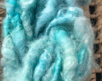 Handspun Mohair Art yarn lockspun hand dyed bulky chunky knitting supplies crochet  Waldorf doll hair  mohair