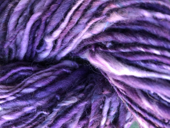 Super Bulky Handspun Yarn From A Distance 90 yards hand dyed wool blue yarn green yarn waldorf doll hair knitting supplies crochet supplies