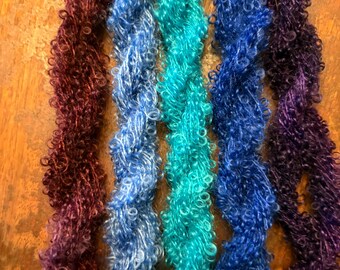 Mini-écheveaux de mohair brossé teints à la main pour cheveux de poupée, accessoires photo, 100 yards au total