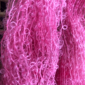 mohair boucle hand dyed knitting crochet supplies wool yarn  Waldorf Doll hair merino baby photo pro