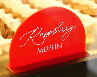 Personalized Acrylic Food Label: Reusable Bakery Display Sign