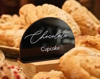 Personalized Acrylic Food Label: Handmade Buffet Sign, Bakery Display