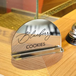 Acryl Spiegel Buffet Essen Schild, Lebensmitteletikett Zeichen, Shop Produkt Etikett, Benutzerdefinierte Tischkarte Etikett, Dessert Namen Beschilderung, Hochzeit Aperitif Zeichen