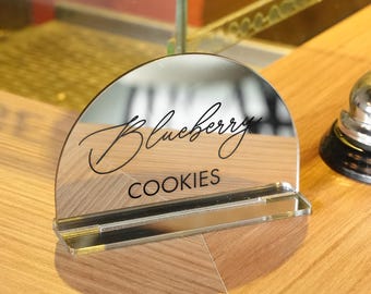 Custom Acrylic Food Sign: Modern Buffet Label, Reusable Dessert Signage, Wedding Bar Card