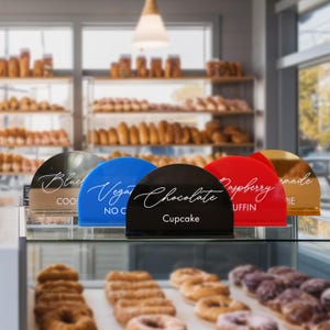 Acryl Buffet Lebensmittel Namensschild, Bäckerei Anzeige Lebensmittel Etikett, Lebensmittel Tisch Zelt Karte, Hochzeit Lebensmittel Etikett, Buffet Bar Karte, Personalisieren Sie die Shop-Signage