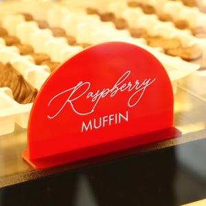 Custom Buffet Food Name Label, Display Signage For Bakery, Acrylic Food Cards, Wedding Food Station Sign, Dessert Bar Sign, Appetizer Sign
