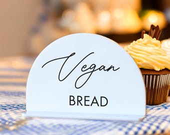 Custom Acrylic Food Name Label: Bakery Buffet Food Display, Wedding Open Bar Sign