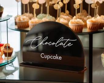 Benutzerdefinierte Acryl Lebensmittel Name Label, Bäckerei Buffet Schild, Hochzeit Bar Decor