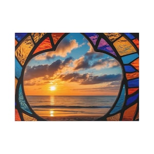 Postkarten Lebendige Sonnenuntergang Natur Grußkarten Strand Dekor Kunstdruck Küsten Wohnkultur Sammler Postkarte Kunstkarten