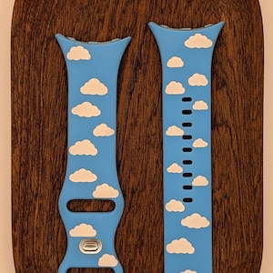 Clouds. Replacement silicone quick-release watch band strap for Google Watch 1, 2, 3. (41/45)