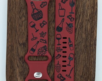 Wine yard. Replacement silicone quick-release watch band strap for Google /Apple / Samsung