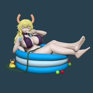 Wydrukowana w 3D statua basenu Lucoa, cała z żywicy, malowana ręcznie.