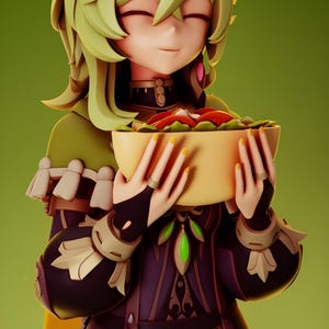 Anime Forest Ranger Girl STL: 3D Print Figurine (Digital Download)