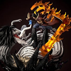Figurka Ninja Duel 3D Print: Crimson Raven kontra Serpent Sage STL (do pobrania cyfrowego)
