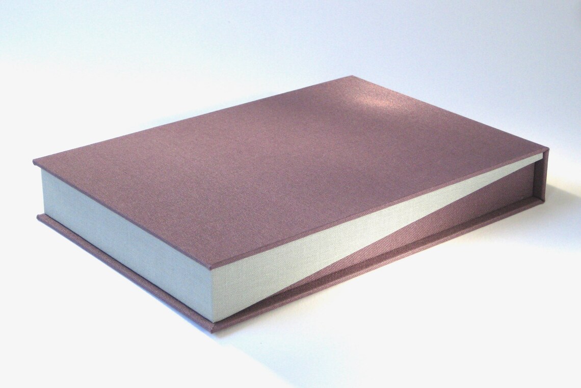 Photo Album Clamshell Box Portfolio Heather and Gray Etsy