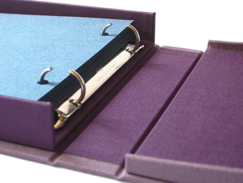 Photo Album Clamshell Box Portfolio Heather and Purple Etsy