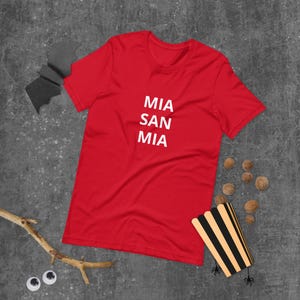 Bayern Munich &quot;MIA SAN MIA&quot; Vertical T-Shirt | 2025 Collection | Fan Tee Clothes | Soccer Gifts | Player Training Shirt |Allianz Arena Pride