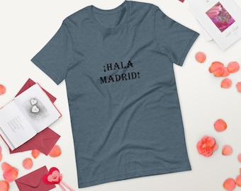 T-shirt Unisex Real Madrid Hala Madrid - Maglia Calcio Personalizzata Nera