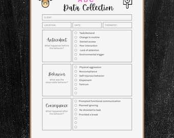 ABC Data Collection Template - Editable Digital Product