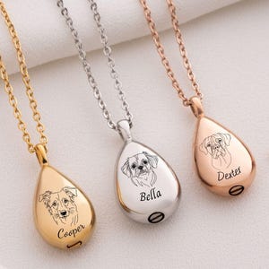 Teardrop Dog Urn Necklace, Personalized Cremation Jewelry for Ashes, Pet Memorial Necklace for Dog Ashes, Dog Mom Keepsake Gift,Dog Lovers