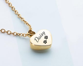 Personalized Heart Urn Necklace, Stainless Steel Cremation Jewelry, Memorial Ash Keepsake