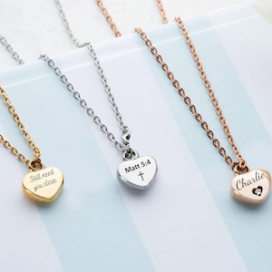 Personalized Heart Urn Necklace: Stainless Steel Ashes Keepsake