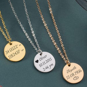 Personalized Engraved Handmade Medallion Pendant Custom Name Engraved Coin Necklace Jewelry Charm Necklace Back to College Gift Initial Disc