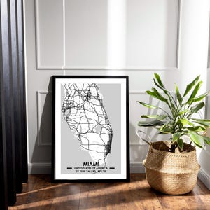 Miami Custom Map Canvas Print | Personalized World Map Wall Art | Unique Travel Home Decor