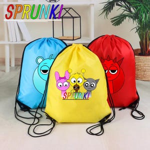 Sprunki Kordelzug Sporttasche Wasserdichte Reise Backback für Kinder Incrediblox