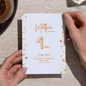 Children's birthday invitation – Citrus theme (lemon, orange) – Personalized digital announcement – Multilingual