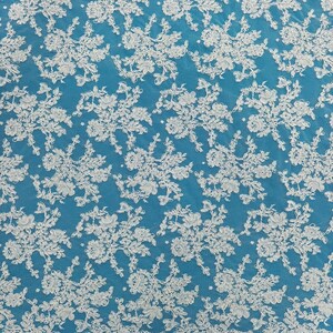 White Corded Lace Fabric by the Yard Alencon Floral Embroidery Design for Bridal Gown Wedding Dress Fabric French Lace Alencon Designer Lace