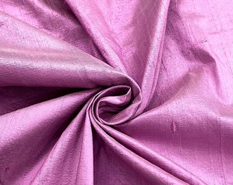 Pink Rose Silk Dupioni Fabric: Hand-Loomed Shantung, Dressmaking By The Yard