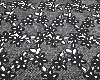 Black Floral Guipure Venice Lace Fabric 52" Wide by the Yard