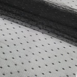 Black Swiss Dot Point D’Spirit Netting Dotted Tulle Veil Fabric for Fichu Polka Dot Net by the Yard Bridal Dot Net for Dress Soft Dot Tulle