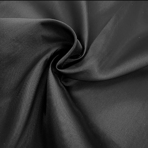 Black Polyester Twill Satin Fabric for Dresses Non Stretch Solid Mikado Fabric by the yard Mid Matte Mikado zibeline for Prom Dress Lining