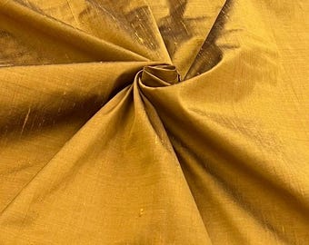 Copper Gold Silk Dupioni Fabric: 54" Wide Shantung, Sold by the Yard