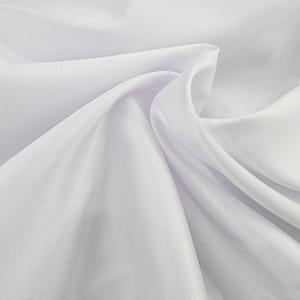 White Polyester Twill Satin Fabric for Dresses Non Stretch Solid Mikado Fabric by the yard Mid Matte Mikado zibeline for Prom Dress Lining