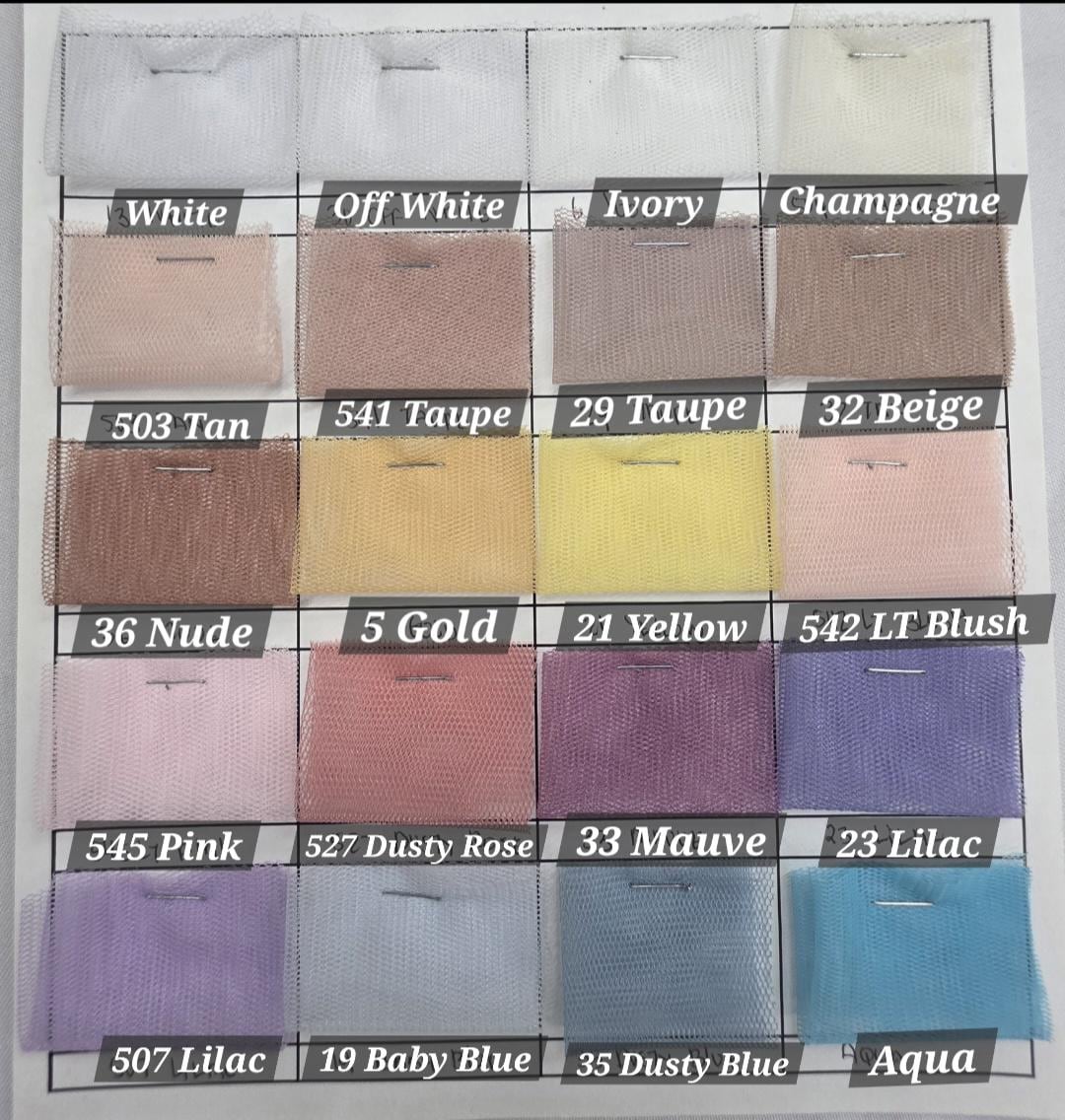 42 Colors Available English Netting Fabric by the Yard - Sheer Bridal ...