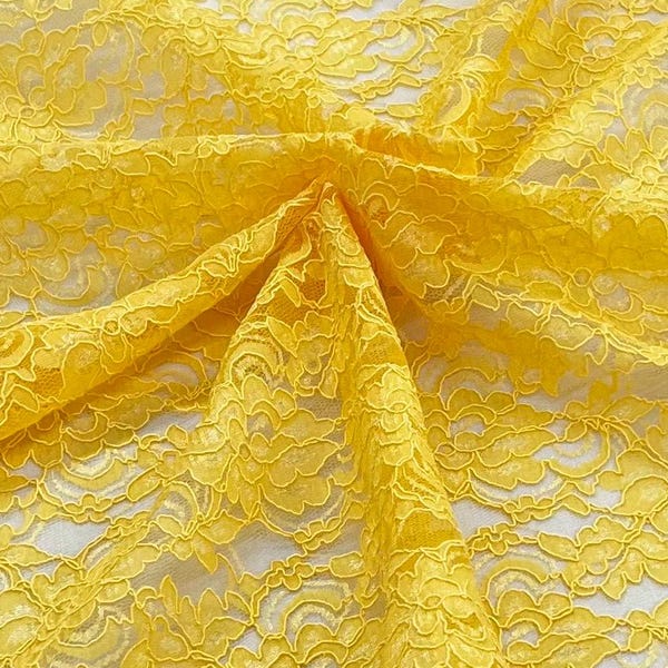 Yellow Ruffle Pattern Lace Yellow Lace Fabric - Etsy