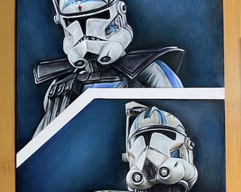 Original Star Wars: Fives and Echo Colored Pencil Illustration