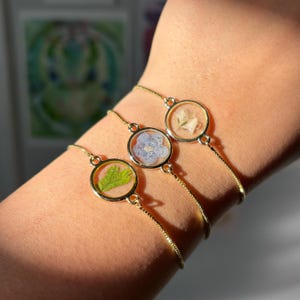 Pressed Flower Bracelet | Adjustable | Handmade | Gift For Her | Birthday
