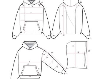 9 SEITEN Fashion Messanleitung - Spezifikationsblatt als PDF - So messen Sie Ihre Kleidungsstücke für Produktion und Muster