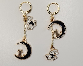 HANDGEMAAKTE op Sailor Moon geïnspireerde Huggie Hoop Dangle Earring
