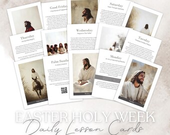 Easter Holy Week Daily Lesson Cards Palm Sunday to Easter Sunday Countdown