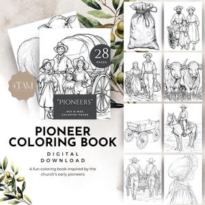 Pioneer Day Coloring Pages | LDS Pioneer Holiday July 24 Coloring Bundle | Instant Download