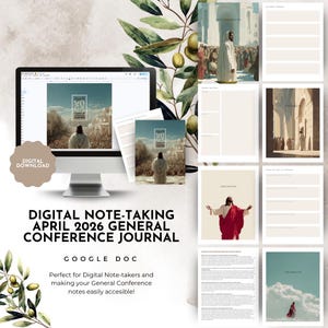 October 2026 General Conference DIGITAL Note-Taking Journal, Google Docs, Relief Society Lesson Help, LDS