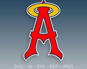 LA Angels Vintage Logo | Big A with Halo Monogram | A Initial Sports team logo Retro Original Artwork - Svg Png Eps Pdf Ai