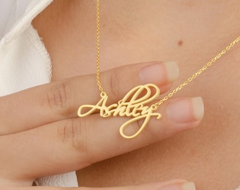 Naszyjnik ze srebra próby 925, Naszyjnik z imieniem pisanym kursywą, Naszyjnik z imieniem pisanym kursywą, Delikatny, minimalistyczny naszyjnik, Biżuteria z imieniem na zamówienie, Prezent dla niej